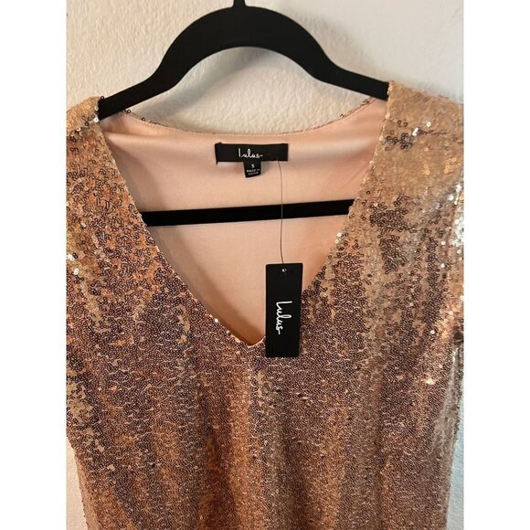 NWT Gold sequence party dress size small - Picture 2 of 3